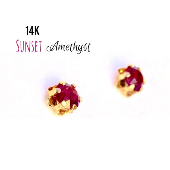 14k Amethyst Earrings SALE  NWOT - Picture 6 of 6